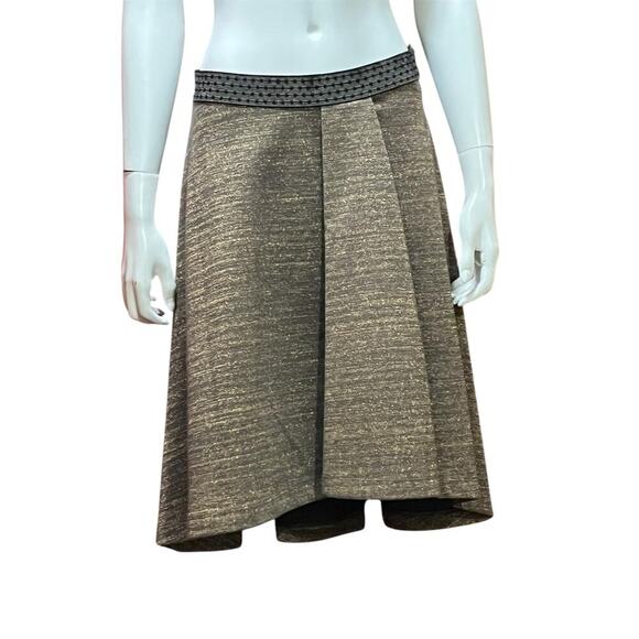 HD in Paris Anthropologie Metallic Bronze High Low Asymmetrical Skirt Size Small - Picture 11 of 11